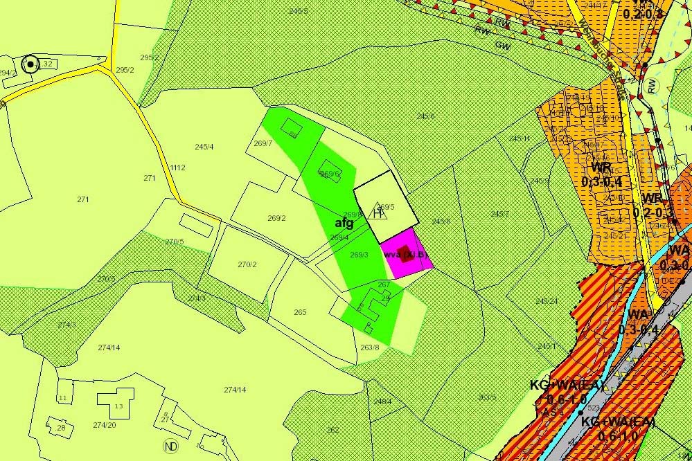 Ein großes Freiland Gebiet in der Raumordnung von Graz