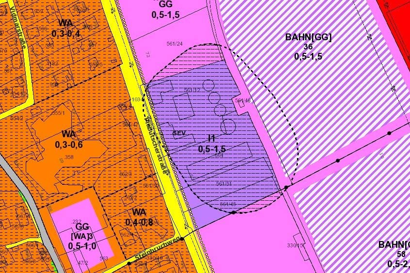 Ein Seveso-Gebiet in der Grazer Flächenwidmung (Gefahrenzone)