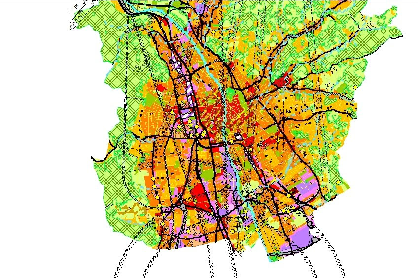 Gesamtansicht Flächenwidmungsplan Graz (Gewerbegebiete im Süden)